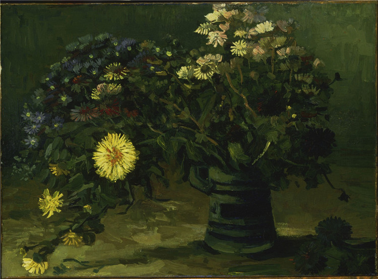 Vase With Daisies Vincent Willem Van Gogh Oil Painting